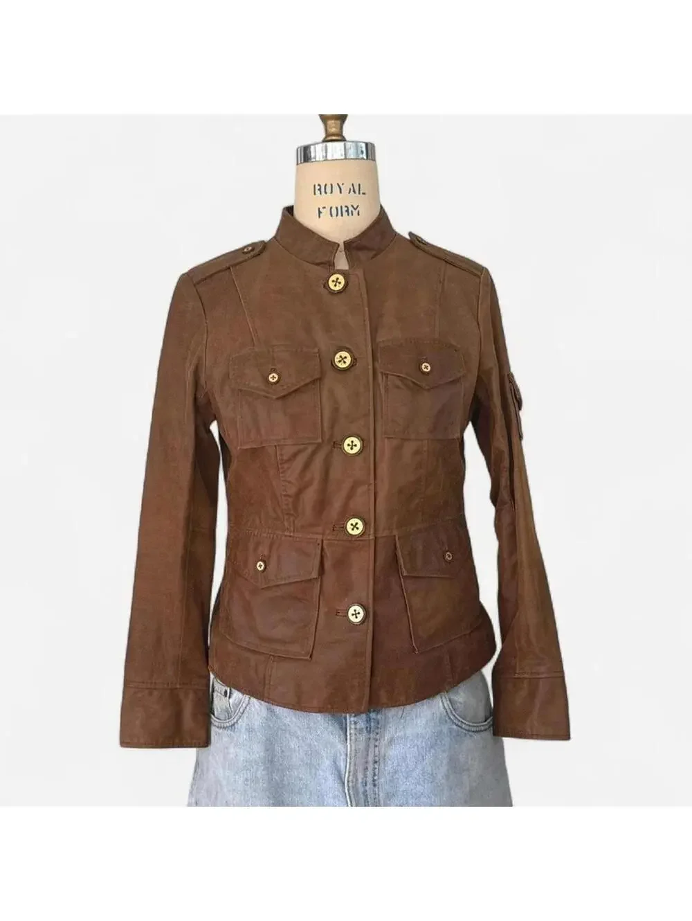 Y2K Brown Leather Jacket